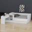 Lit plateforme en bois avec tiroirs, tablettes et coiffeuse-618143253