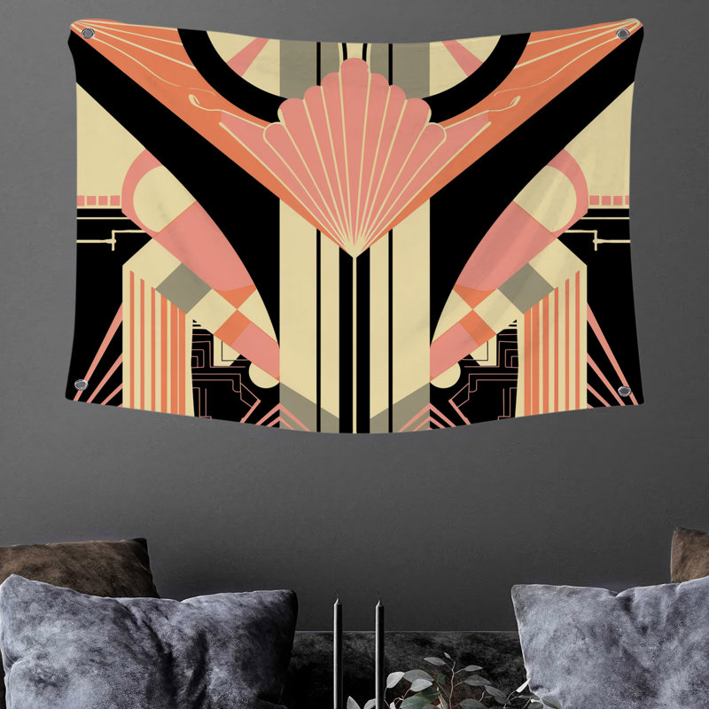 Tapisserie murale Art déco, H 88 po x l 104 po