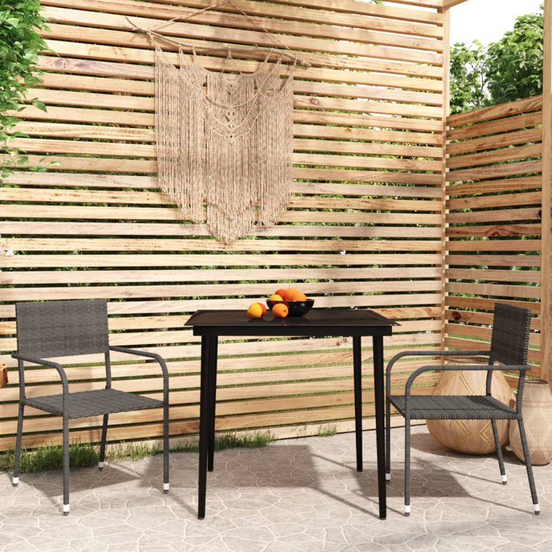 Aaryana 2 - Person Wicker Patio Dining Set with Square Table, Grey