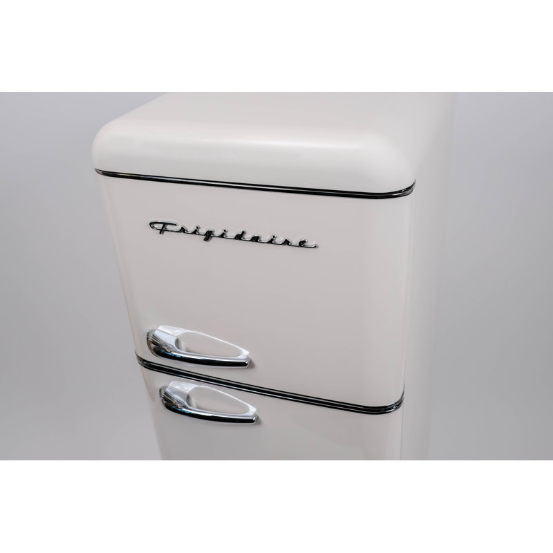 7.5 Cu. Ft. Capacity Retro Fridge Freezer Combo, Upright Fridge Freezer Combo, Apartment Size, Cream