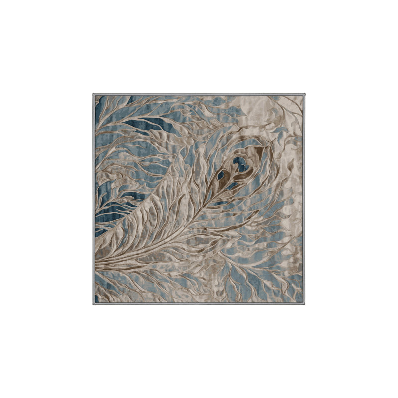 Tapis gris lavable à la machine, Carré 8 pi