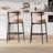 Sherpa Counter Height Bar Stools Set of 3 Modern Upholstered Barstools with Curved Open Back/Round Seat Boucle Comfortable Bar Chairs for Kitchen Island, 24.6 Inch-302599392