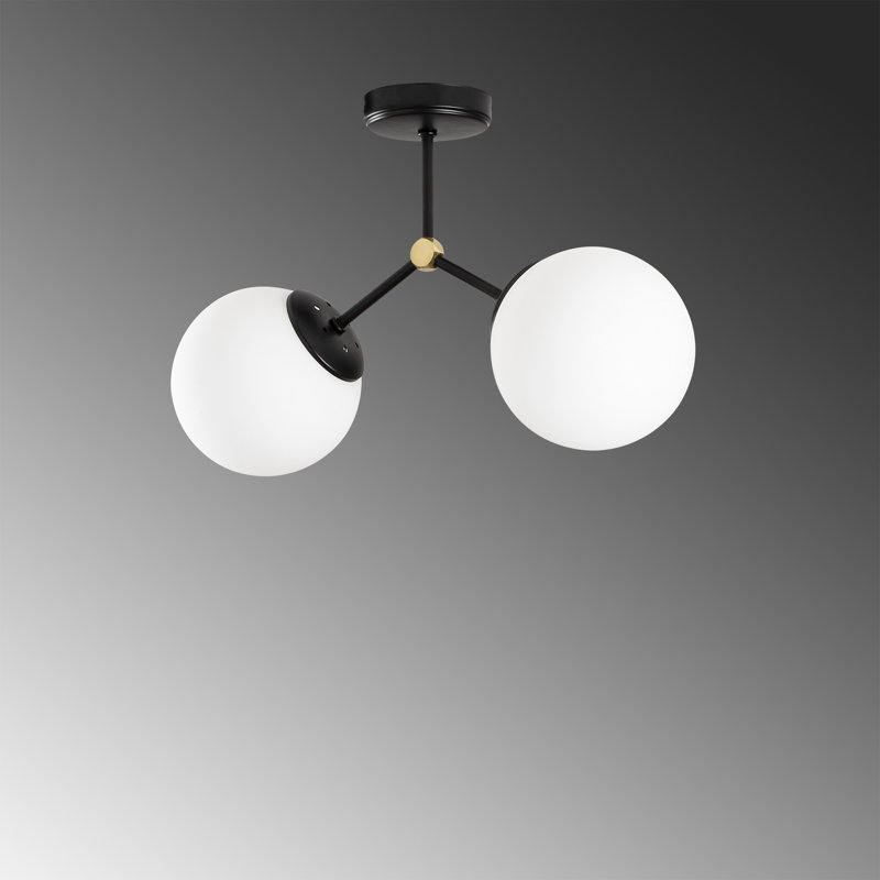 Lustre sphérique Jiannah Spoutnik, Noir blanc