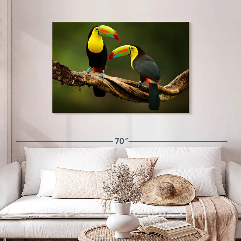 Brampt Toucans On Branch, 30" H x 45" W