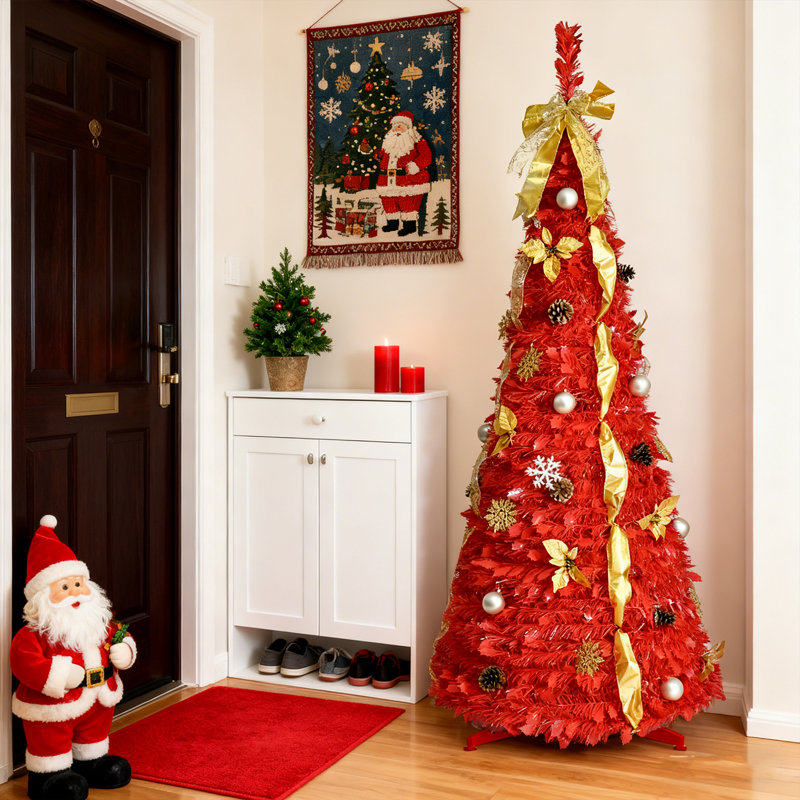 Arbre de Noël 6 pi avec 150 lumières DEL blanc chaud et ornements inclus