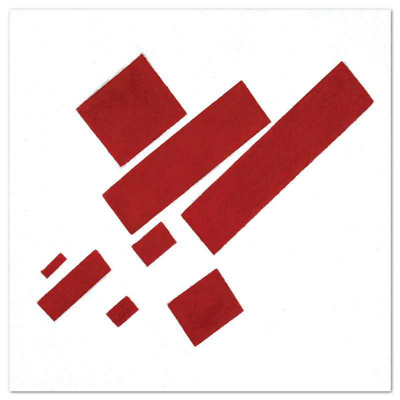 Eight Red Rectangles by Kazimir Malevic - No Frame Painting on Plastic / Acrylic, 65cm H x 65cm W