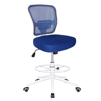 Jonilda Drafting Chair with Footrest Ergonomic Swivel Armless Mesh Office Desk Chair for Home Office, Drafting, Computer Work