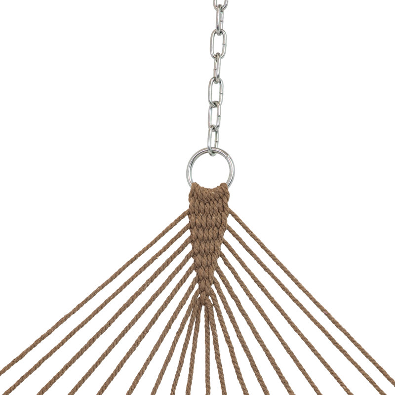 Hamac double en corde de coton pour l'extérieur - Capacité de 204 kg - Beige, Tan