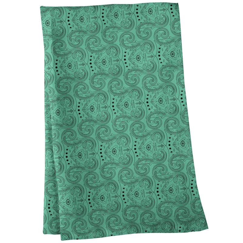 Serviette de thé à motif troisième œil, Menthe, Sergé de coton