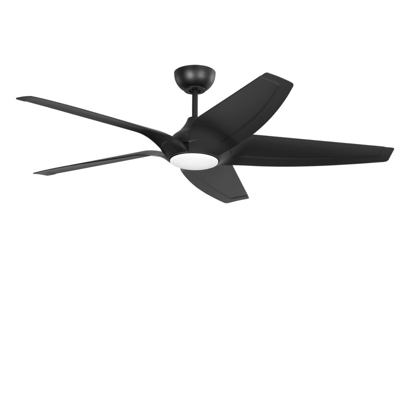 Dellwood Coastal Smart 56 LED Ceiling Fan, Midnight Black, Midnight Black