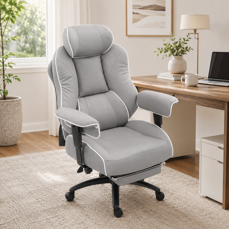 Fauteuil de bureau ergonomique avec repose-pieds Big & Tall, Gris