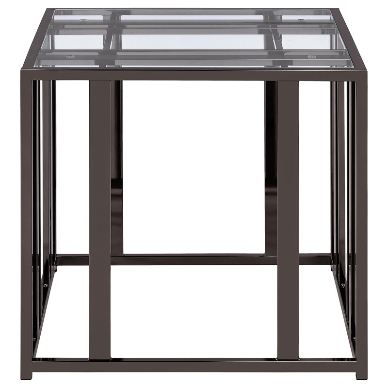 Ensemble de table basse et de table de bout DiCaprio, 2 pièces: table de bout, table basse, Nickel noir