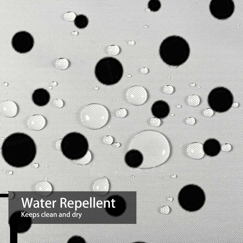 Rideau de douche abstrait à pois noirs géométriques abstraits avec 12 crochets, L 72 po x l 78 po