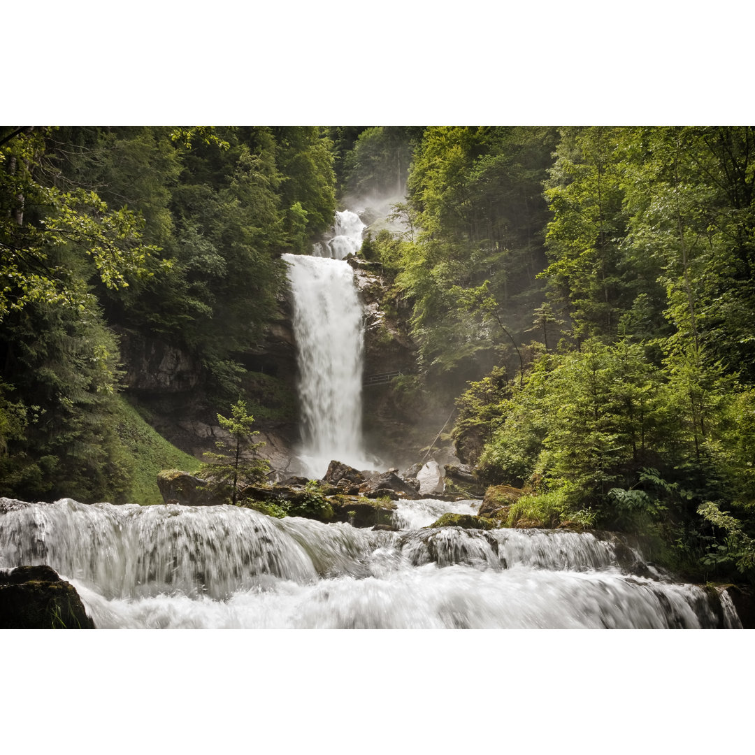 Dreifacher Wasserfall von Ebrink - Leinwandbild