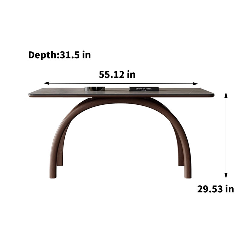 Table de salle à manger rectangulaire italienne, H 29,53 po x L 55,12 po x l 31,5 po