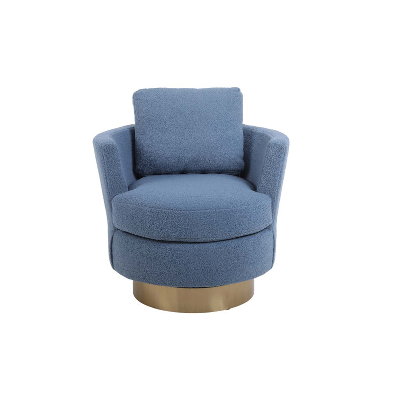 Fauteuil demi-tonneau Lindall, Fausse fourrure bleue