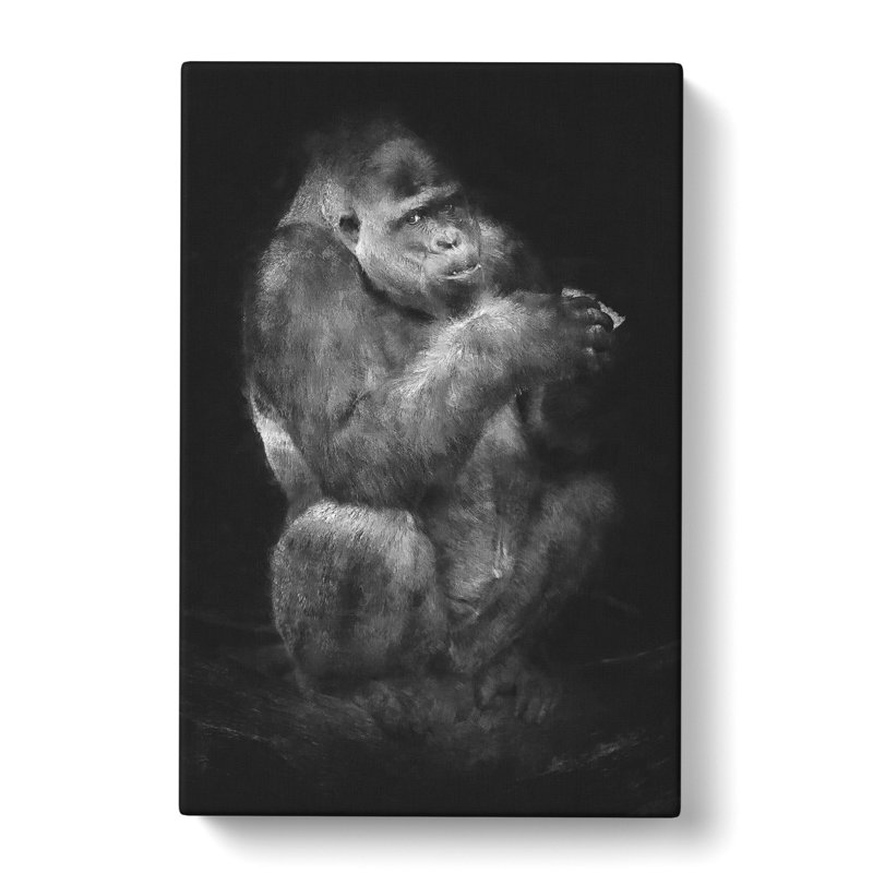 Lowland Gorilla - Wrapped Canvas Painting, 91cm H x 60cm W x 3cm D