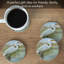 Ensemble de 4 sous-verres en grès naturel August Grove® Coastal Egret