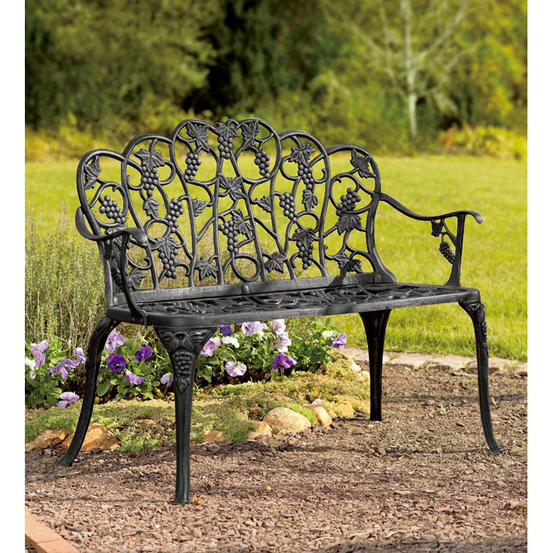 Banc de jardin en aluminium Grapevine, Noir