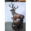 Sculpture de famille de cerfs en bronze grandeur nature pour exposition extérieure 48 po x 50 po x H 81 po