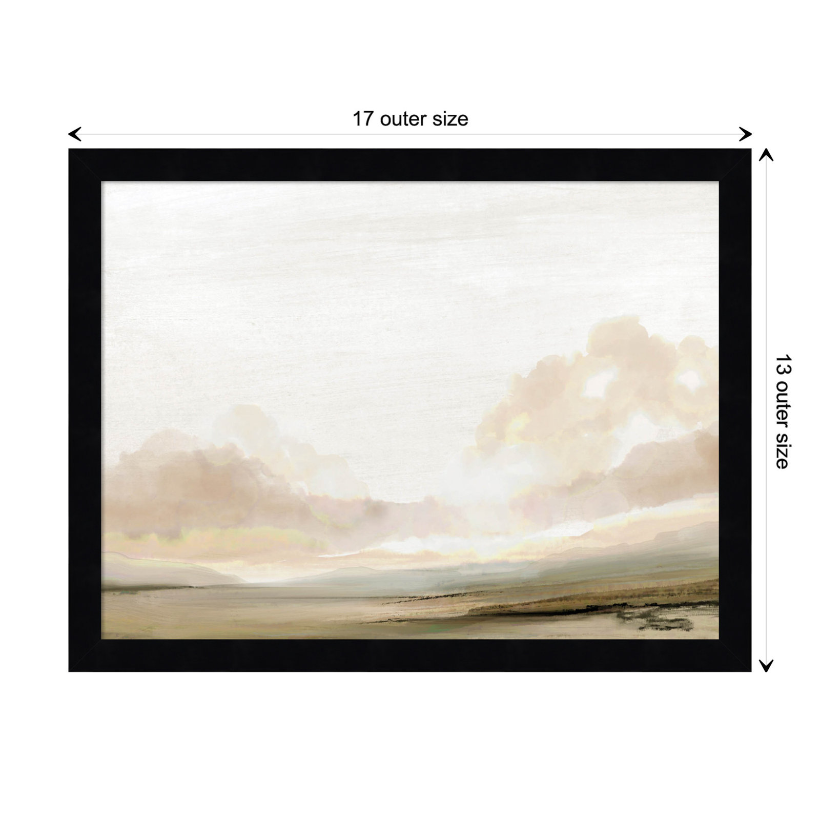 Southern Landscape Print by Dan Hobday, Black, 13" H x 17" W x 1" D