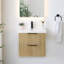 Noren 24" Wall-mounted Single Bathroom Vanity with White Artificial Drop-in Sink without Mirror