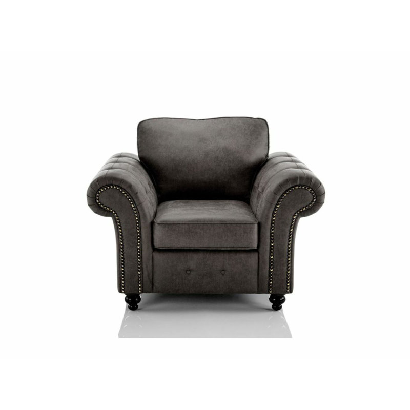 Bodnar Faux Leather Armchair, Black