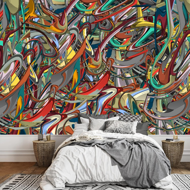 Vibrant Graffi Street Paint Border, 100" L x 144" W