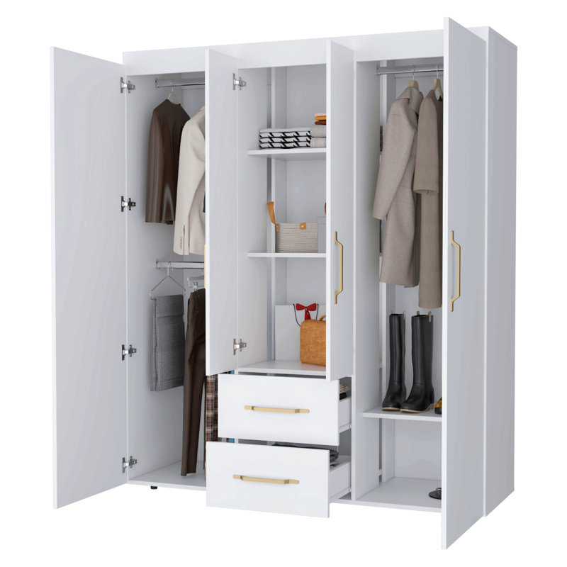Armoire blanche 2 portes tout-en-un