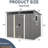 Metal Shed 8x6 Ft For Backyard With -proof Panels & Anchor - Protected (gray Spacious Storage House Galvanized Steel Walls