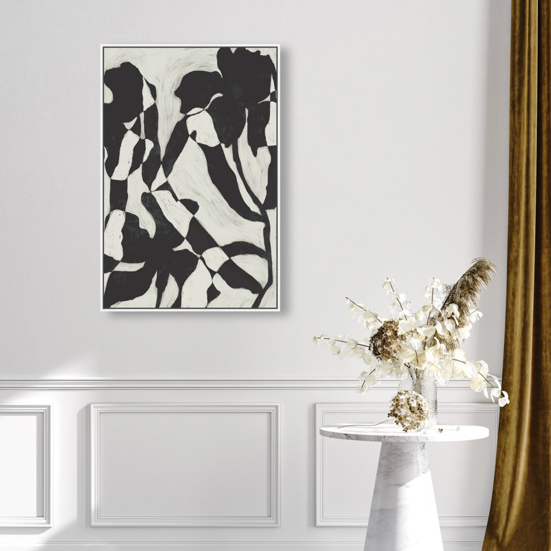 Floral Contrast Print by Oliver Gal, 31"H x 21"W, White Floater Frame