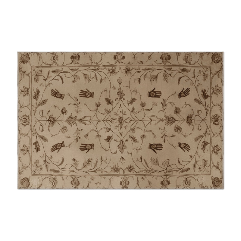 Tapis d'intérieur et d'extérieur brun français, Rectangle 5 pi x 7 pi