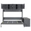 Grand lit escamotable mural avec bureau, tablettes de rangement et grandes armoires-108986297