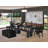 10 Pieces Extendable Dining Set Includes 1 Rectangle Xtenczar Table, 1 Coffee Table, 7 Polyester Fabric Stackable Chairs and 1 Modern Bench - (Finish Option)-739726611-739726608-739726609