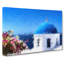 Santorini Blue Domed Church In Abstract - Wrapped Canvas-55342256