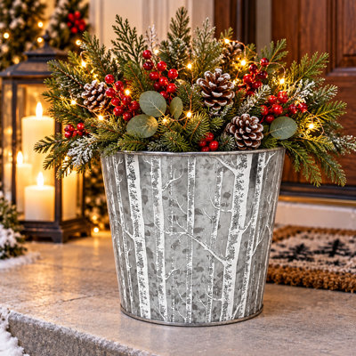 Bouleaux sur pot d'argent