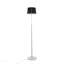 Lampe sur pied contemporaine March en marbre blanc et nickel avec abat-jour en lin noir-295304126