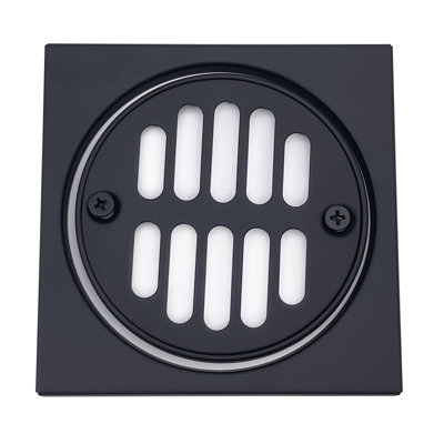4-1/4" Brass Shower Tile Square with 3-1/2" OD Round Drain Cover