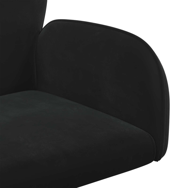  2 chaises de bureau pivotantes en velours noir 21,26 x 21,65 x 35,43, Black, 2