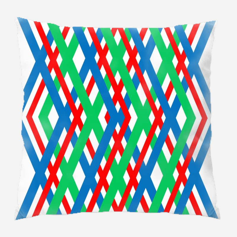 Geometric Microsuede Reversible Throw Pillow