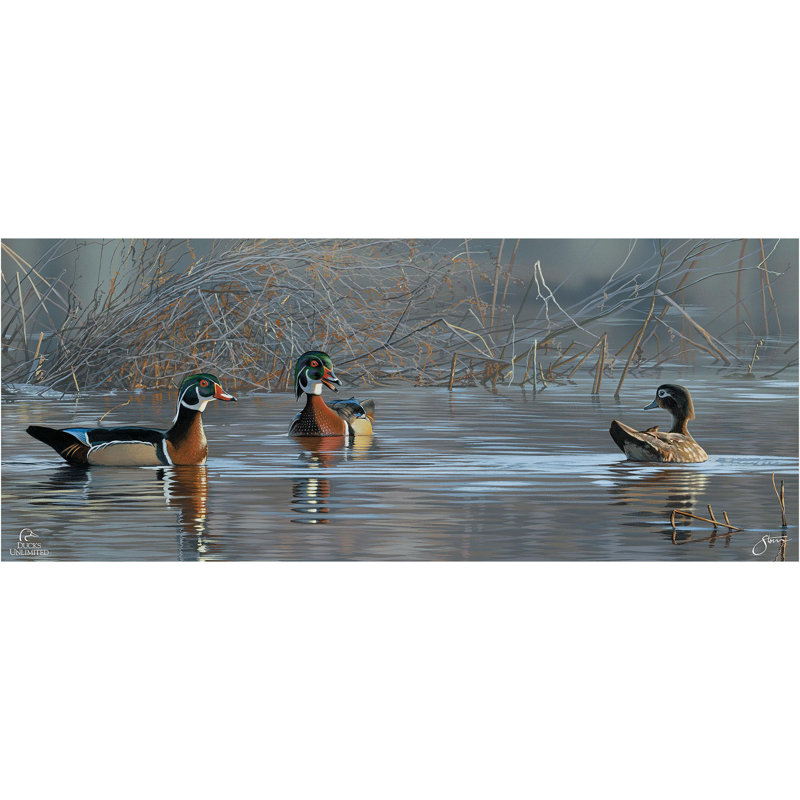 Bavardages printaniers, panneau mural en bois de 30 x 76 cm