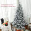 Arbre de Noël artificiel à charnière enneigé 7 pi avec 1401 pointes et support en métal pliable