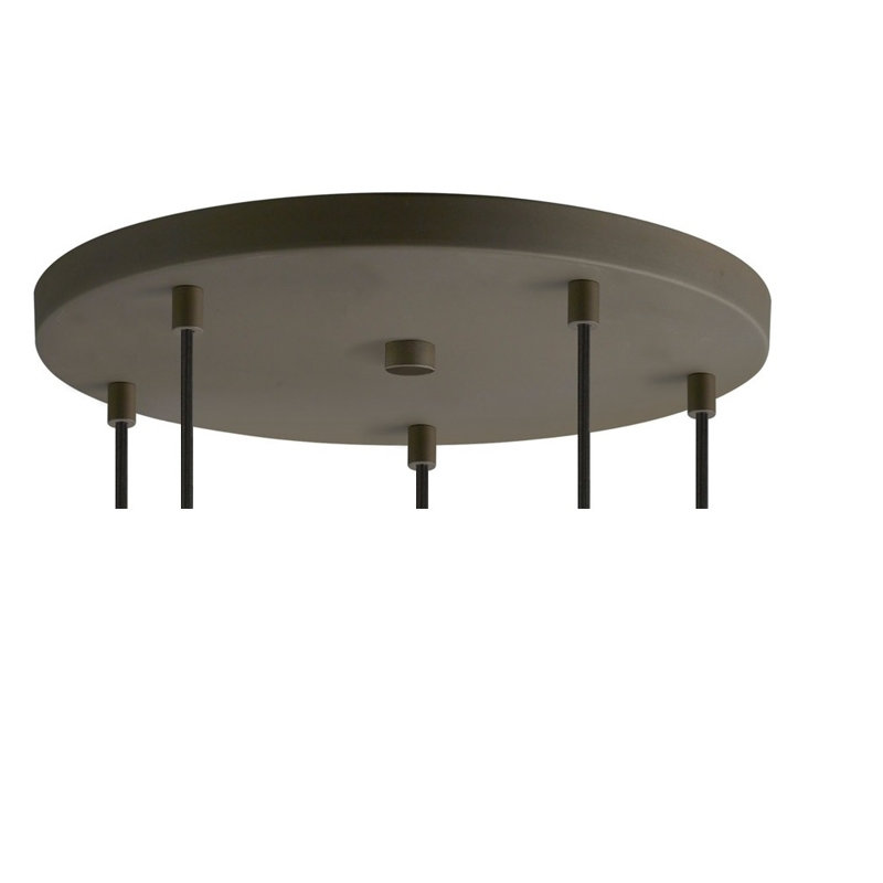 Luminaire suspendu pour grappe 5 lumières Pinnix, Chrome / Bronze
