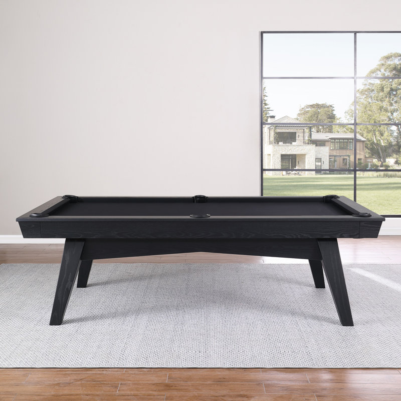 Table de billard sans ardoise ModArt, Noir, 8 pi, Bois de frêne noir