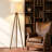 60.6'' Nordic Tripod Floor Lamp with Walnut Solid Wood Base & Linen Shade, Foot Switch, E26 Socket, UL Certified Modern Standing Lamp for Living Room, Bedroom, Study & Reading Nook-2062419996
