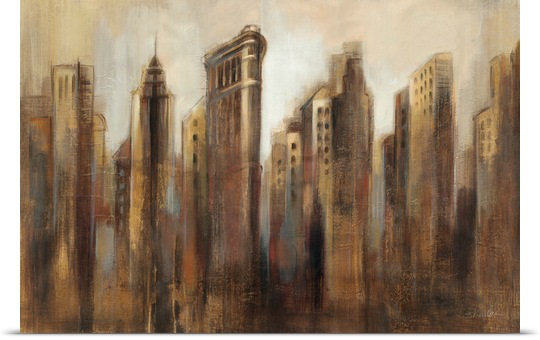 «Flatiron Skyline» par Aniessa, reproduction d'art, H 16 po x l 24 po x 1,5 po, Toile