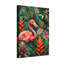 Animaux, flamants tropicaux et fleurs exotiques-763138859