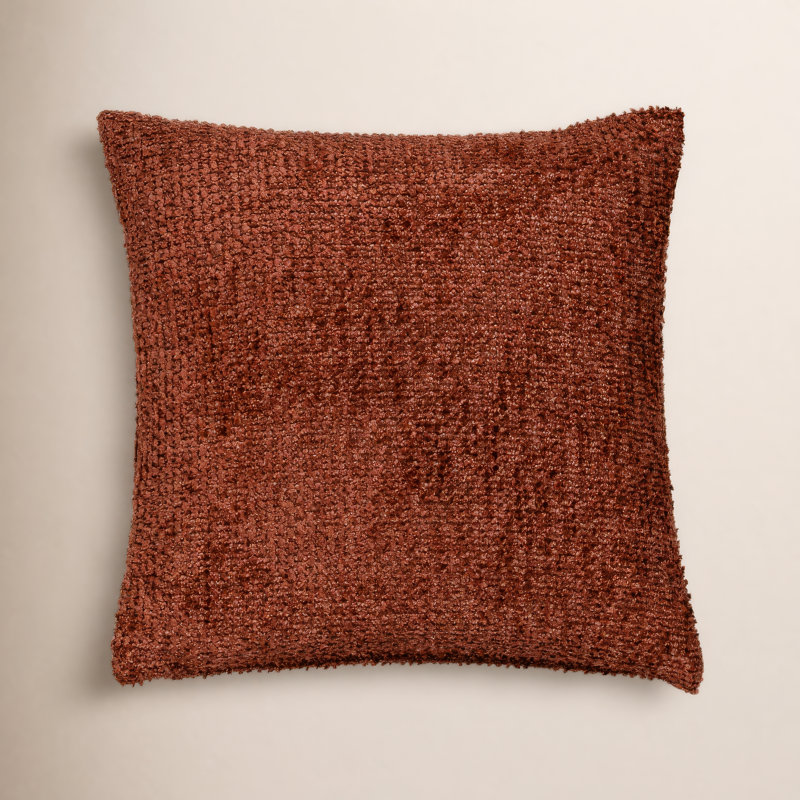 Coussin Cozy, Carré 16 po, Polyester, Rouge