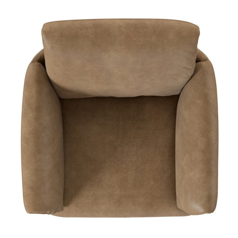 Salerno Desk Chair, Leather, Taupe Brown