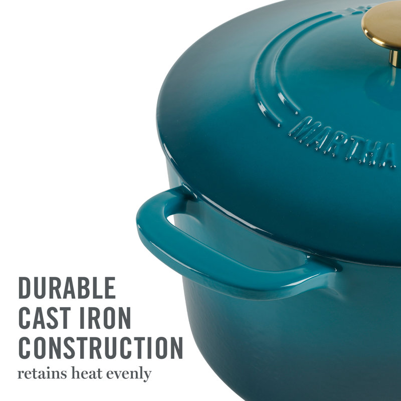 Emerald Ombre 7-Quart Enameled Cast Iron Dutch Oven with Lid